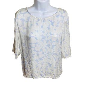 Club Monaco size S white and blue floral top supper soft